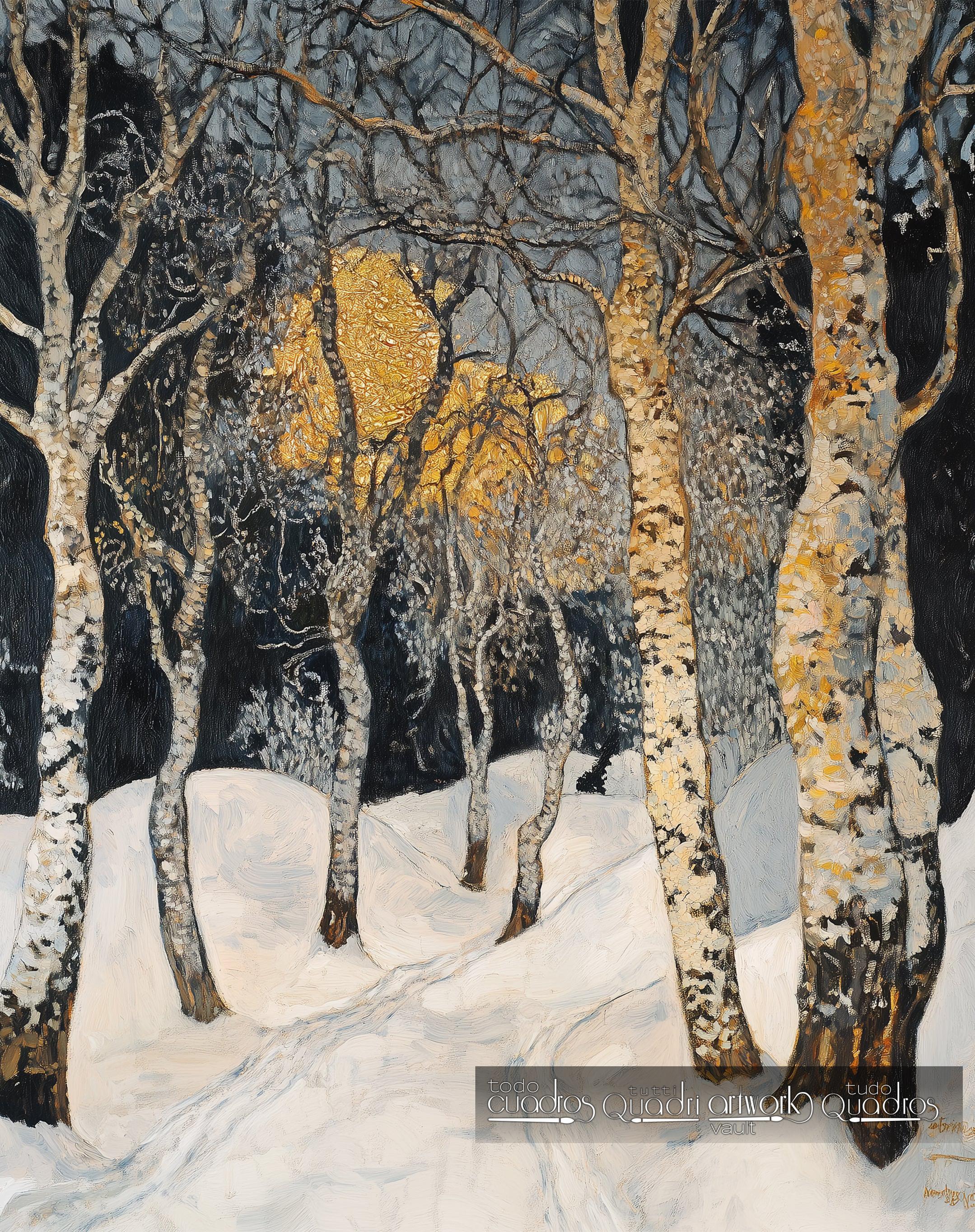 Hechizo de invierno, estilo Klimt